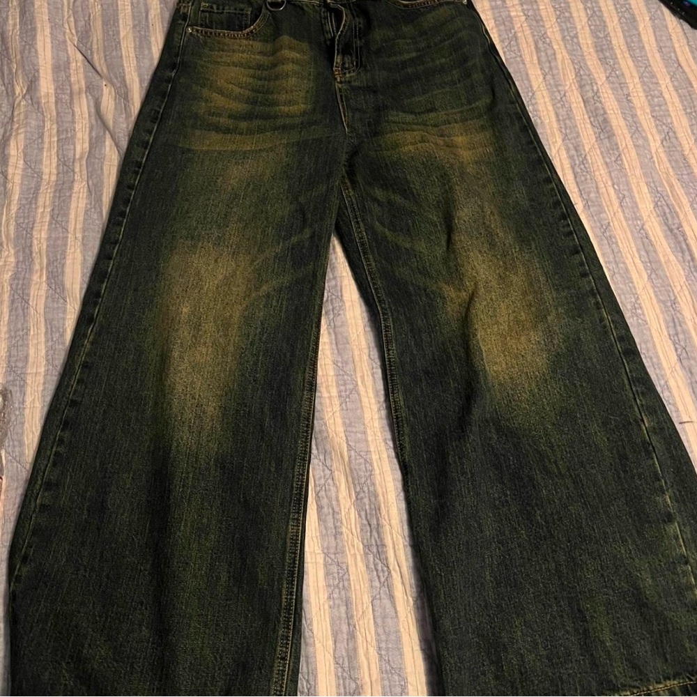 Baggy blue jeans